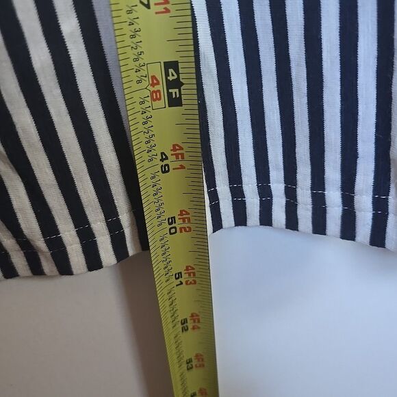 Joules Knit Dress NWT Navy White Stripes Cap Sleeve Midi XL Cinch Waist Comfy - Picture 10 of 13